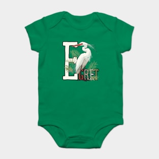 Boho Chic Egret Illustration for Kids and Girls Baby Bodysuit